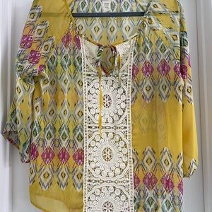 Yellow Patterned Women's Top